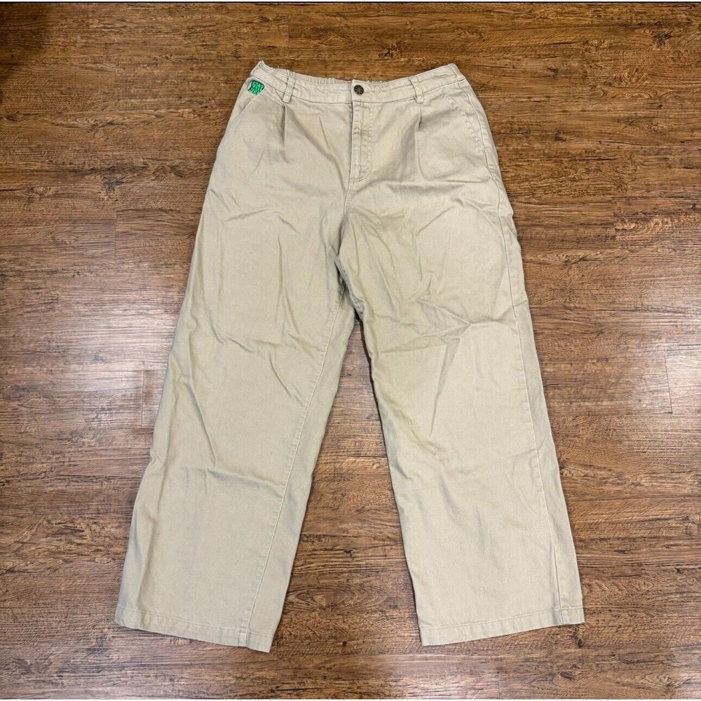 Empyre‎ Beige Tori Y2K Baggy Skater Skateboarding Wide Leg Pants Women's L 32x29
